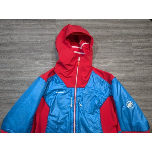 Mammut Eisfeld SO Hybrid Jacket Women's XL Full Zip Soft Shell Red Blue Hooded - Picture 6 of 13
